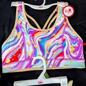 Justice Sports Bra and Shorts, and size XL child
